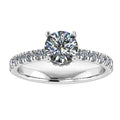 Luna Brilliance 1 Carat Round Lab Grown Diamond Ring in 18K White Gold E VVS2