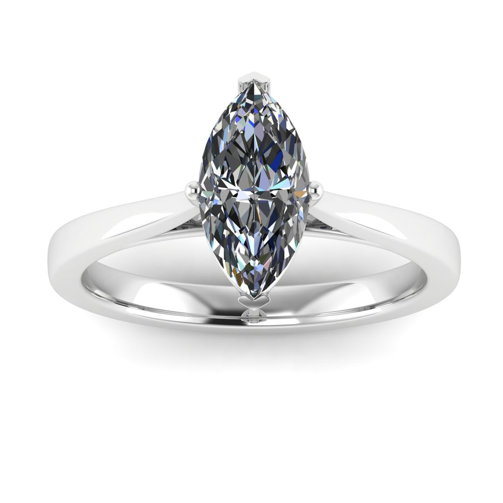 Aveline Marquise 1.00 Carat Lab Grown Diamond Ring in 18K White Gold E VS2