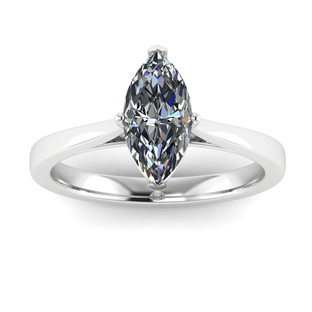 Aveline Marquise 1.00 Carat Lab Grown Diamond Ring in 18K White Gold E VS2
