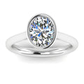 Aria Bezel 2.00 Carat Oval Lab Grown Diamond Ring in 14K White Gold G VS2