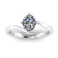 Valencia Twist 2.00 Carat Oval Lab Grown Diamond Ring in 18K White Gold E VS2
