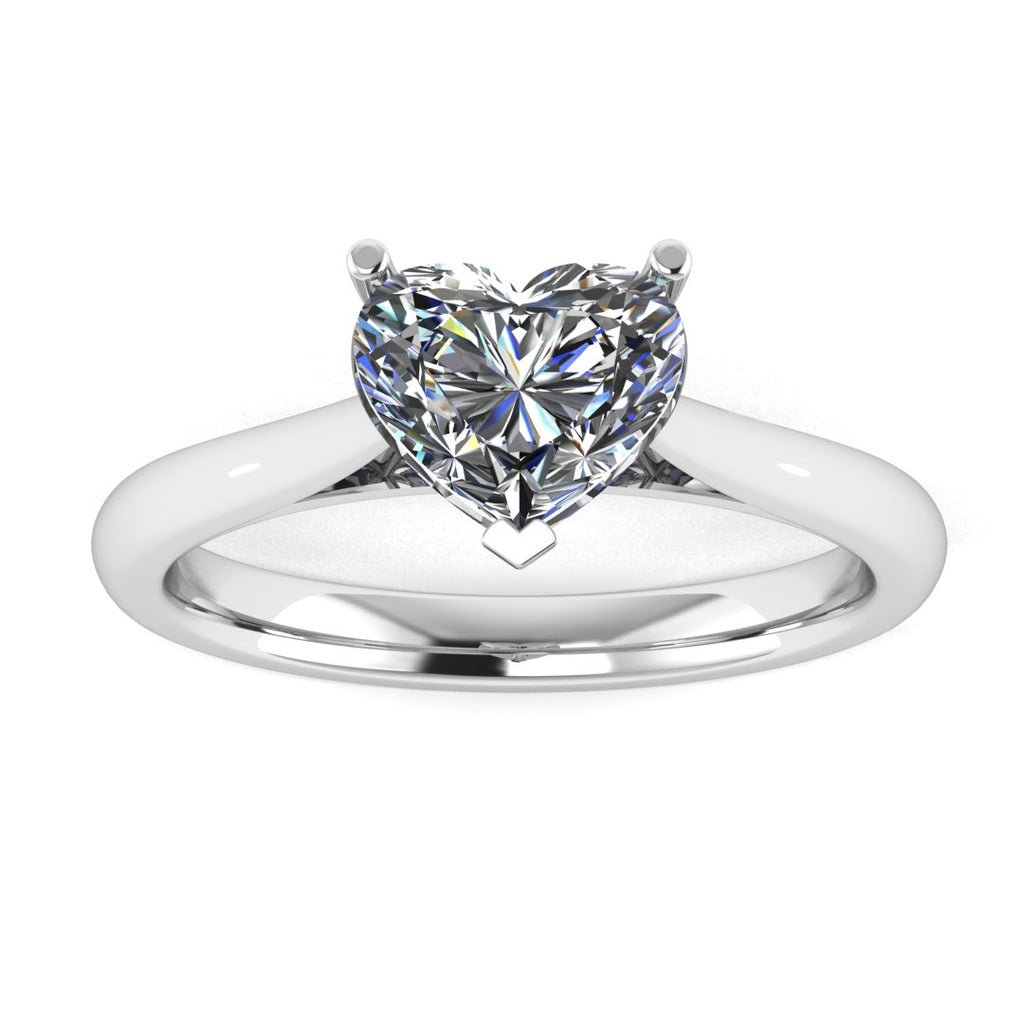 Amora Heart 0.50 Carat Lab Grown Diamond Ring in 9K White Gold D SI1