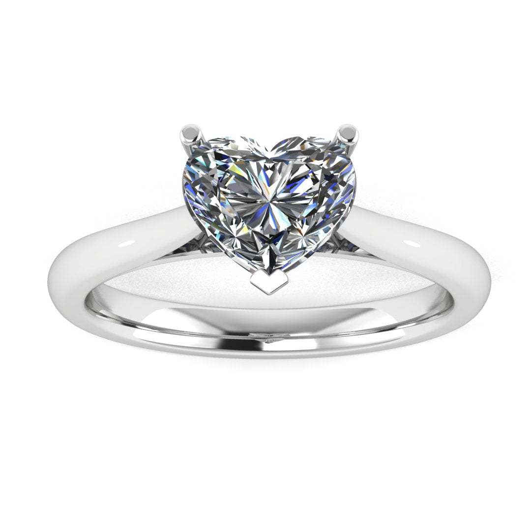 Amora Heart 0.50 Carat Lab Grown Diamond Ring in 9K White Gold D SI1
