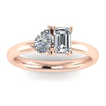 Elysian Duo 2.00 Carat Emerald Cut Lab Grown Diamond Ring in 18K Rose Gold G VS2