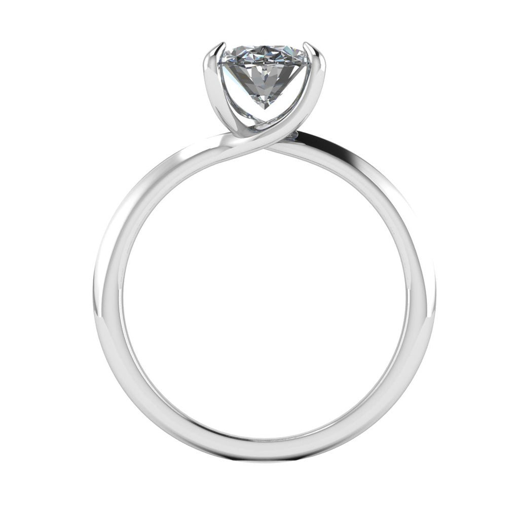 Valencia Twist 2.00 Carat Oval Lab Grown Diamond Ring in 18K White Gold E VS2