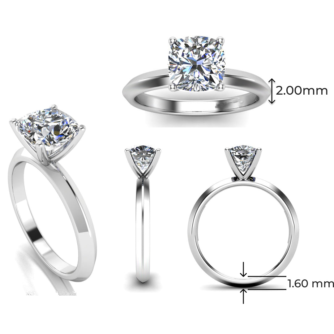 Arden Cushion 0.50 Carat Lab Grown Diamond Ring in 9K White Gold D VS2