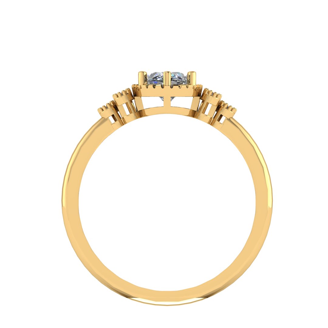 Seraphina Halo 1.50 Carat Oval Lab Grown Diamond Ring in 18K Yellow Gold G VVS2