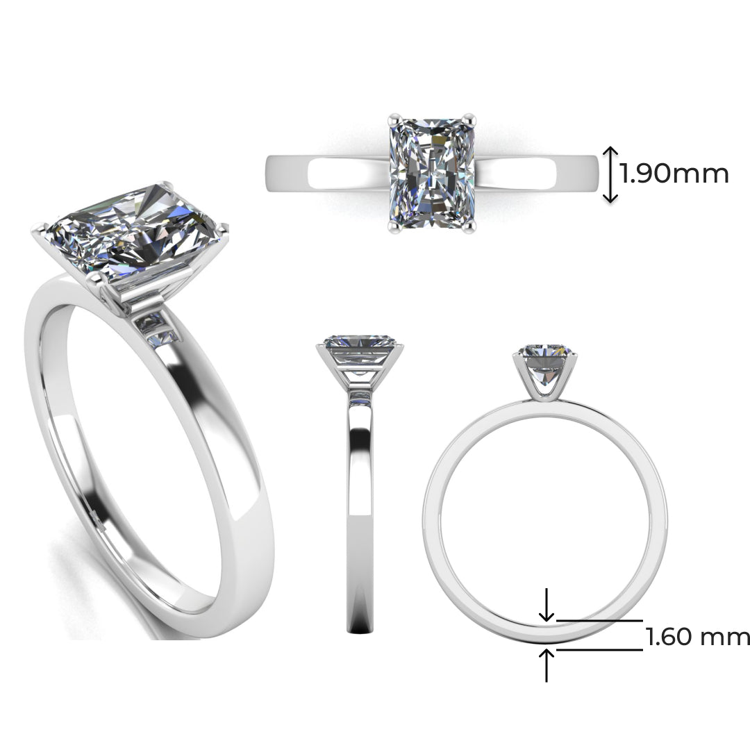 Aurelius Emerald 2 Carat Lab Grown Diamond Ring in 18K White Gold E VS2