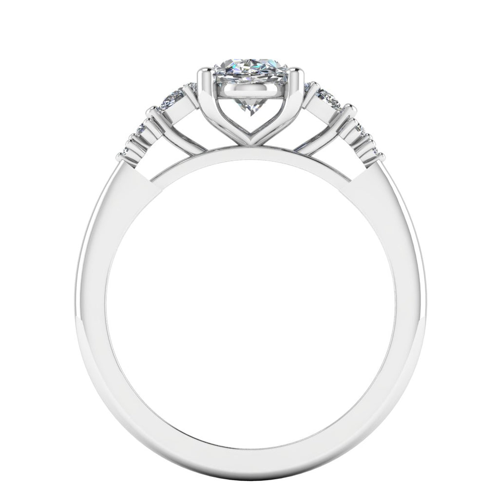 Elara Vine 2.50 Carat Oval Lab Grown Diamond Ring in 18K White Gold E VS2