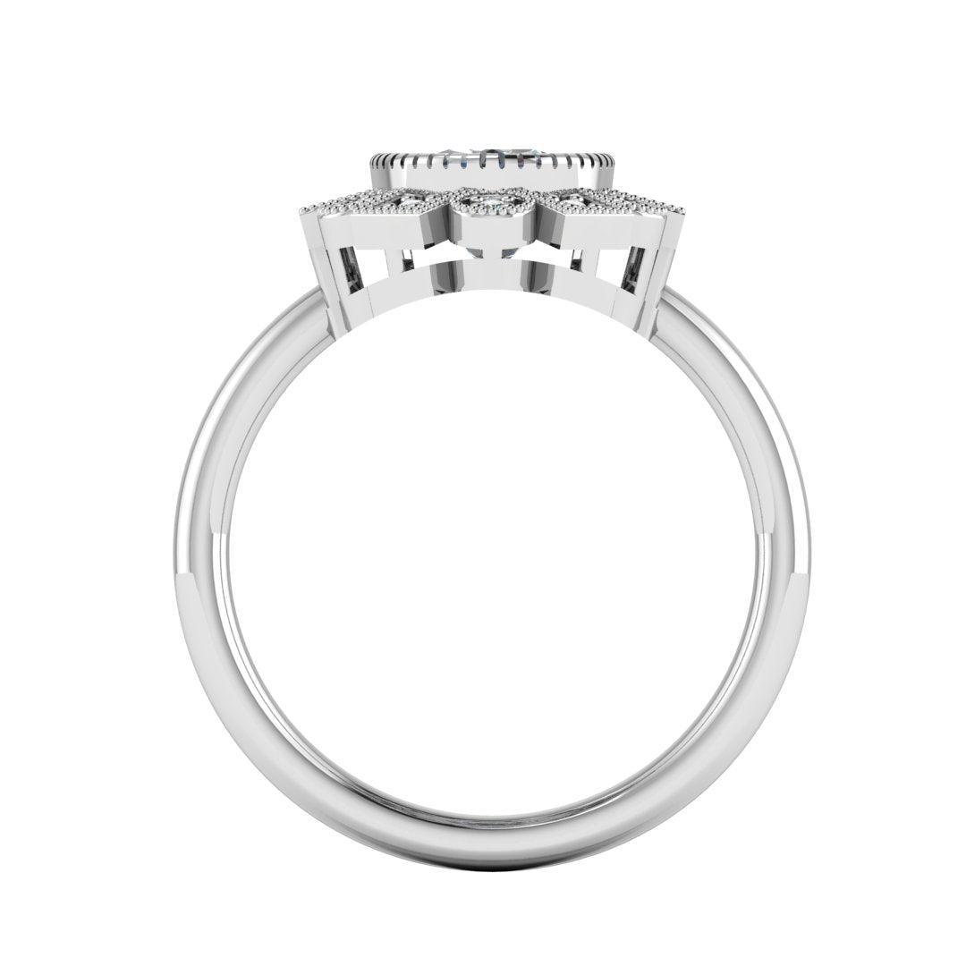 Celestia Vintage Halo 1 Carat Oval Lab Grown Diamond Ring in Platinum D VVS2