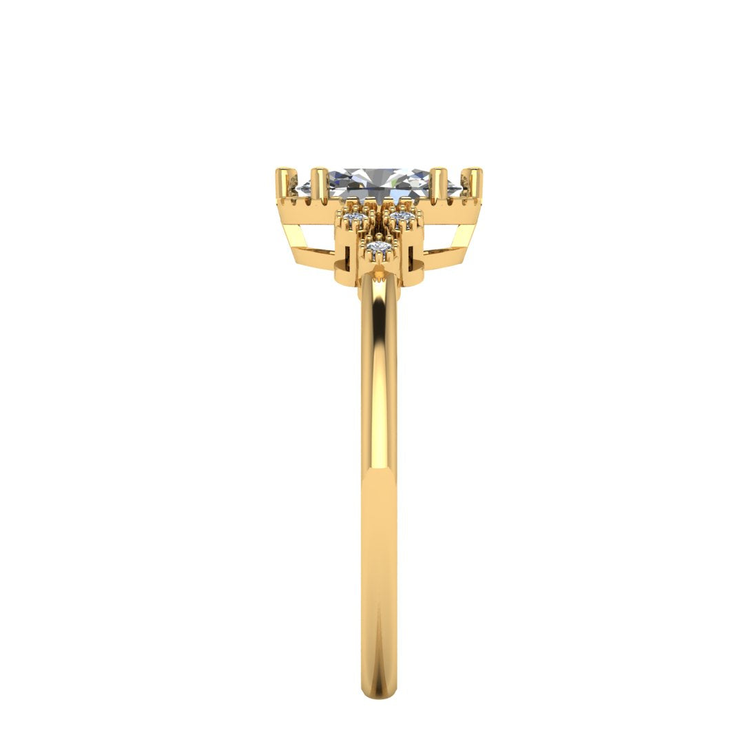 Seraphina Halo 1.50 Carat Oval Lab Grown Diamond Ring in 18K Yellow Gold G VVS2