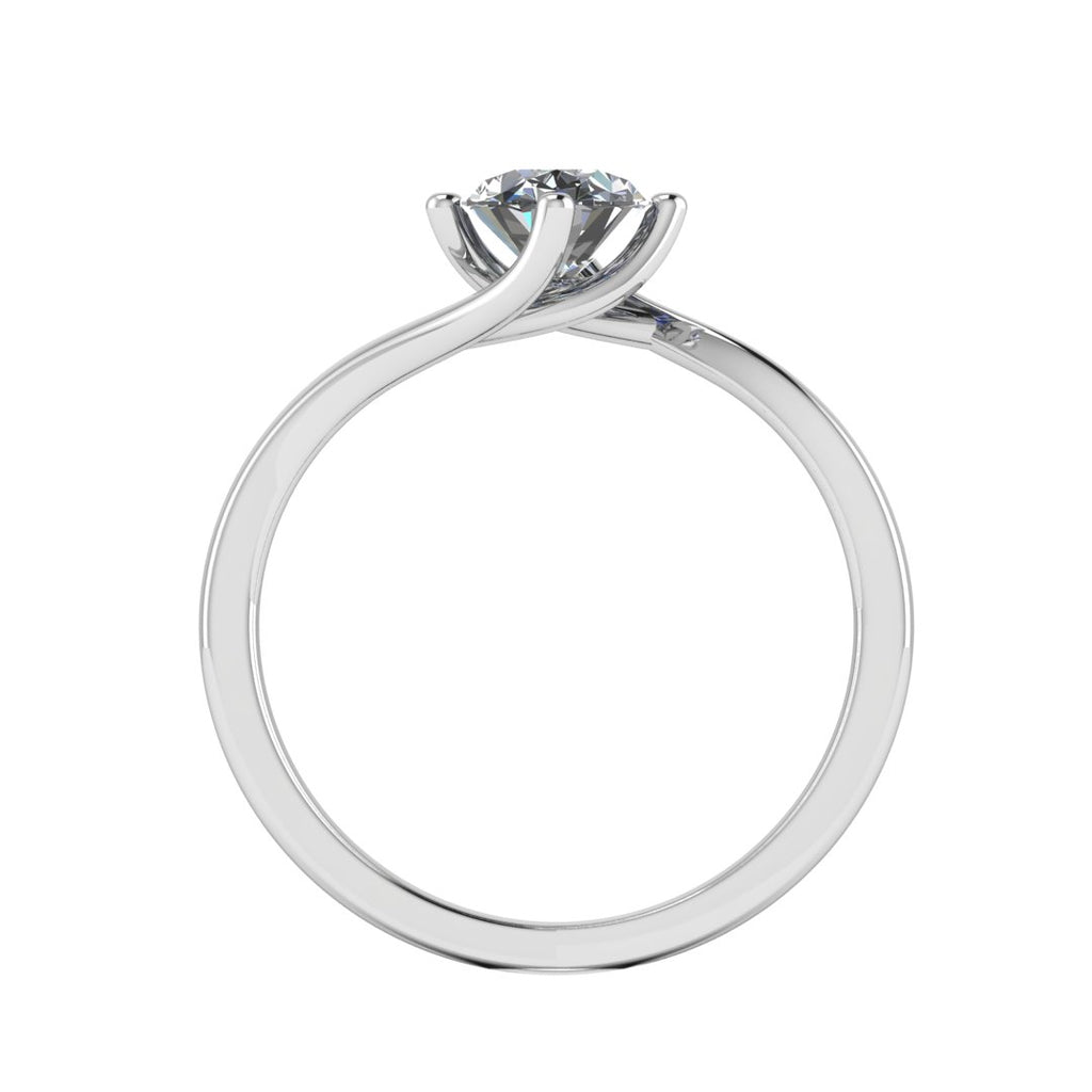 Valencia Twist 2.00 Carat Oval Lab Grown Diamond Ring in 18K White Gold E VS2