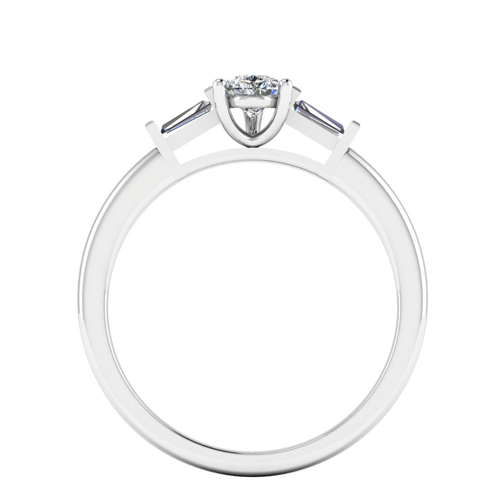 Celene Trilliant 0.75 Carat Pear Lab Grown Diamond Ring in 9K White Gold E VS1