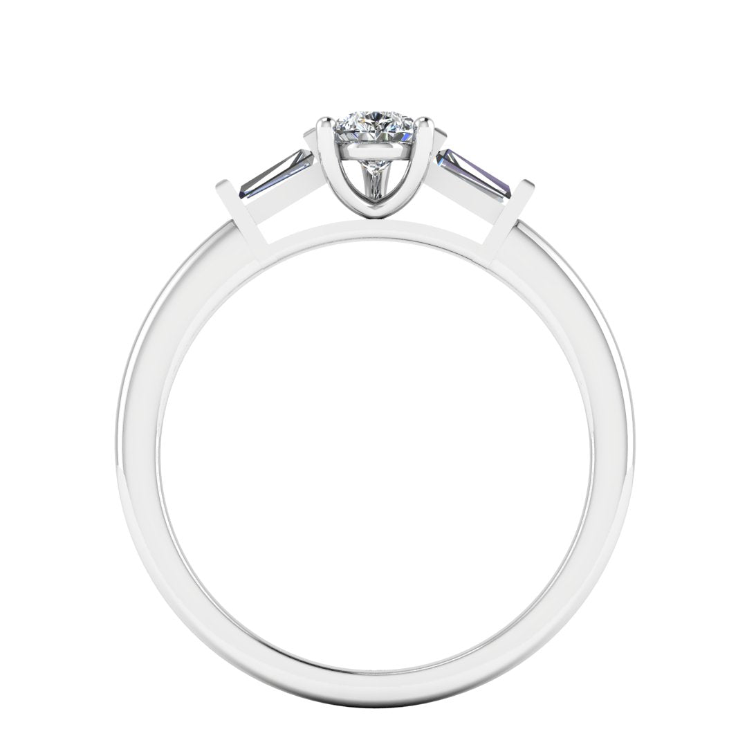 Celene Trilliant 0.75 Carat Pear Lab Grown Diamond Ring in 9K White Gold E VS1