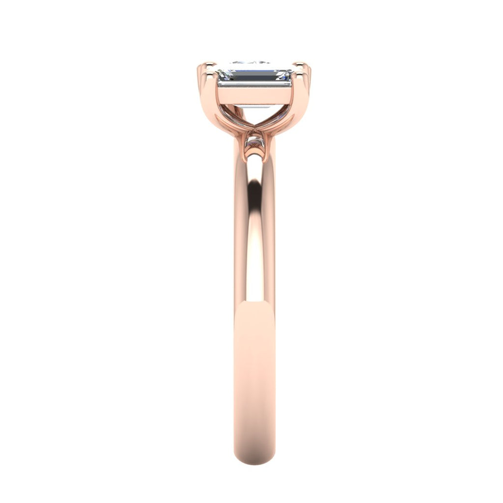 Elysian Duo 2.00 Carat Emerald Cut Lab Grown Diamond Ring in 18K Rose Gold G VS2