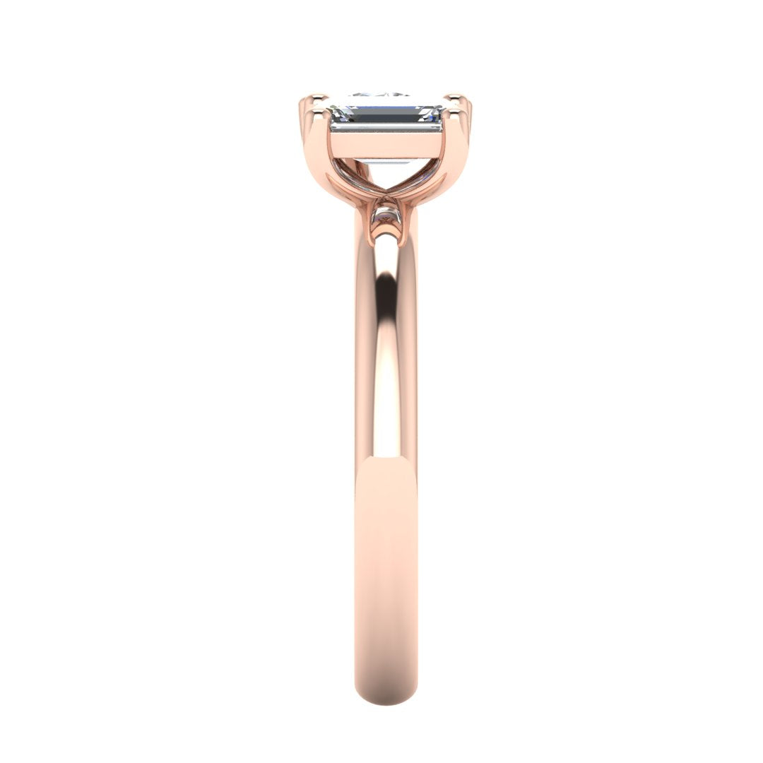 Elysian Duo 2.00 Carat Emerald Cut Lab Grown Diamond Ring in 18K Rose Gold G VS2