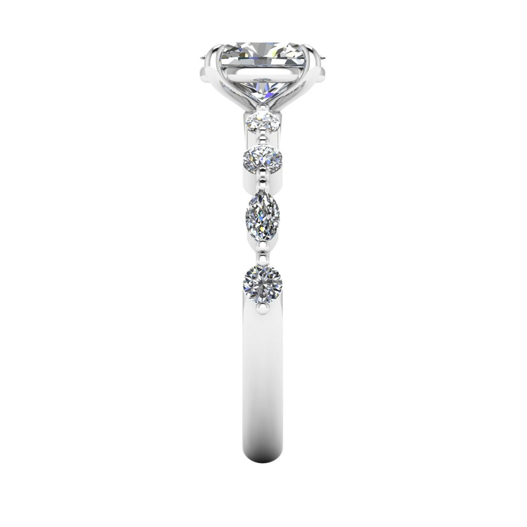 Elowen Vine 1.00 Carat Oval Lab Grown Diamond Ring in 18K White Gold D VS1
