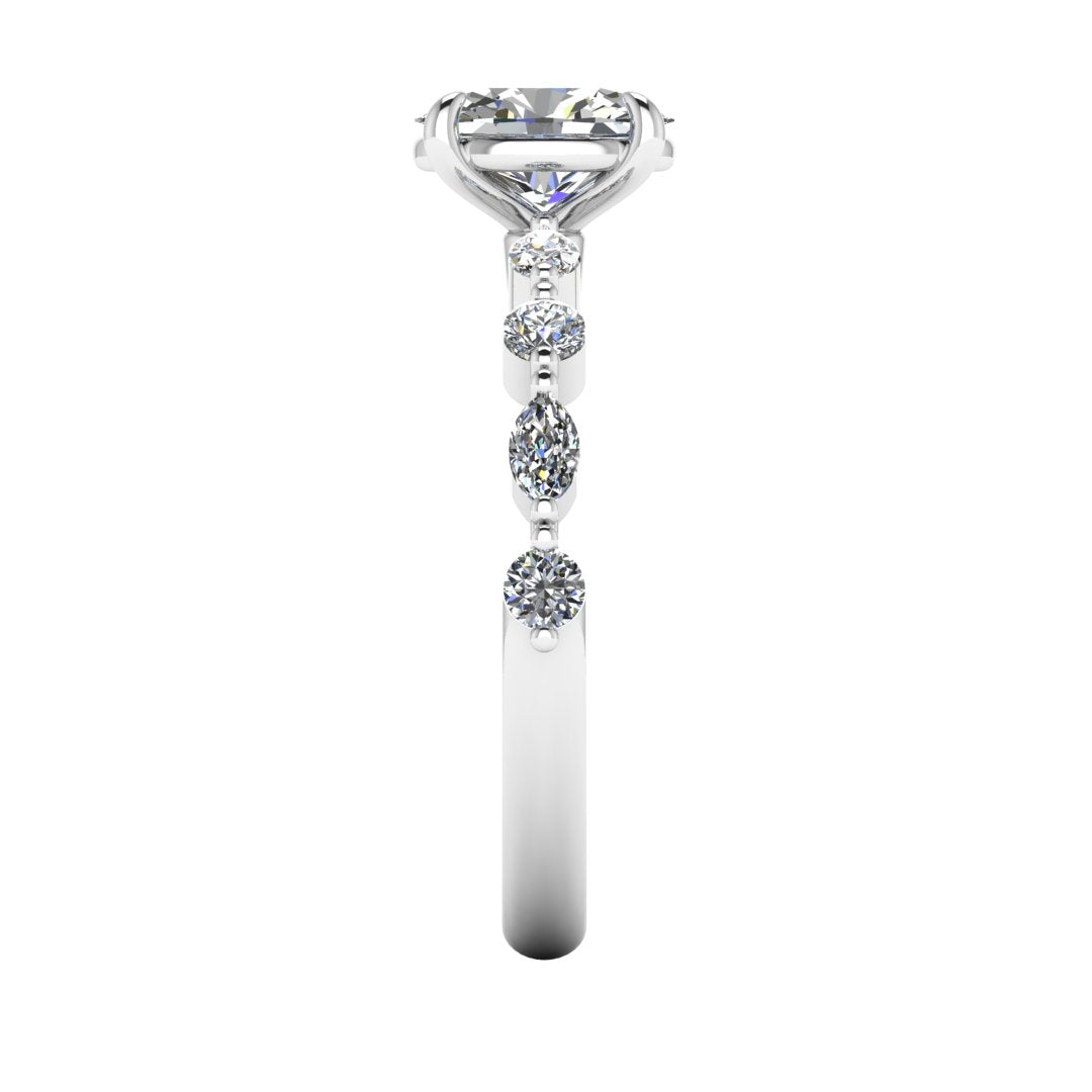 Elowen Vine 1.00 Carat Oval Lab Grown Diamond Ring in 18K White Gold D VS1
