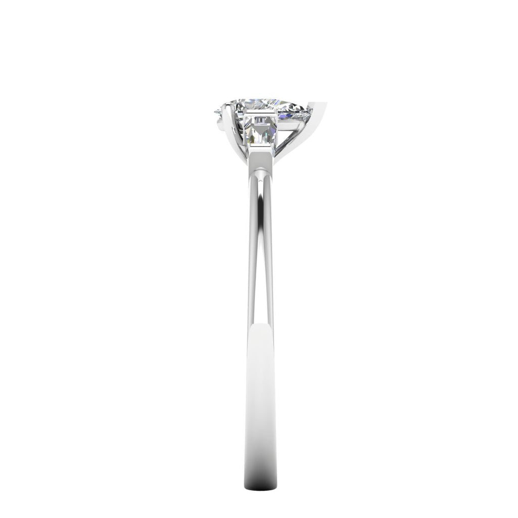 Celene Trilliant 0.75 Carat Pear Lab Grown Diamond Ring in 9K White Gold E VS1