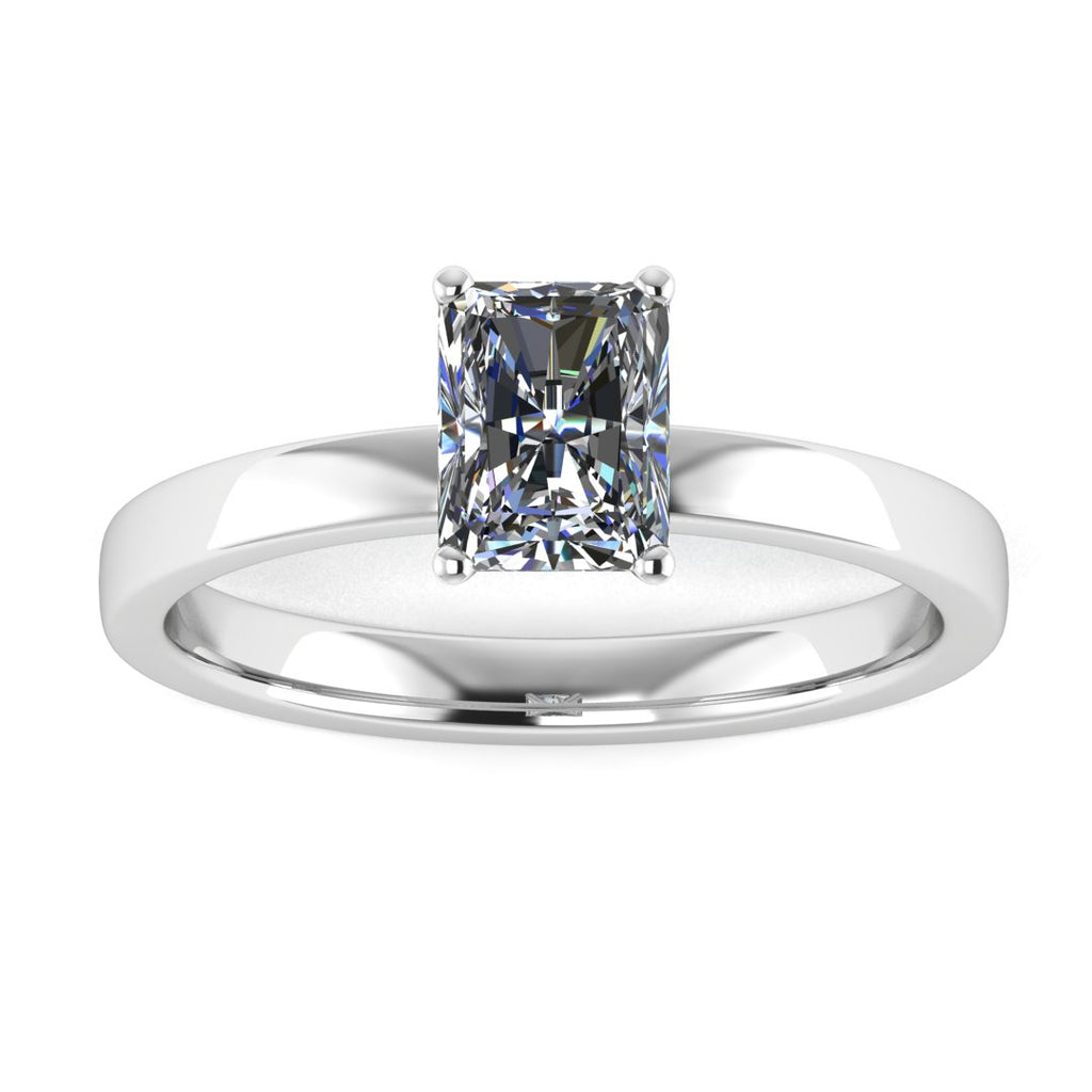 Aurelius Emerald 2 Carat Lab Grown Diamond Ring in 18K White Gold E VS2