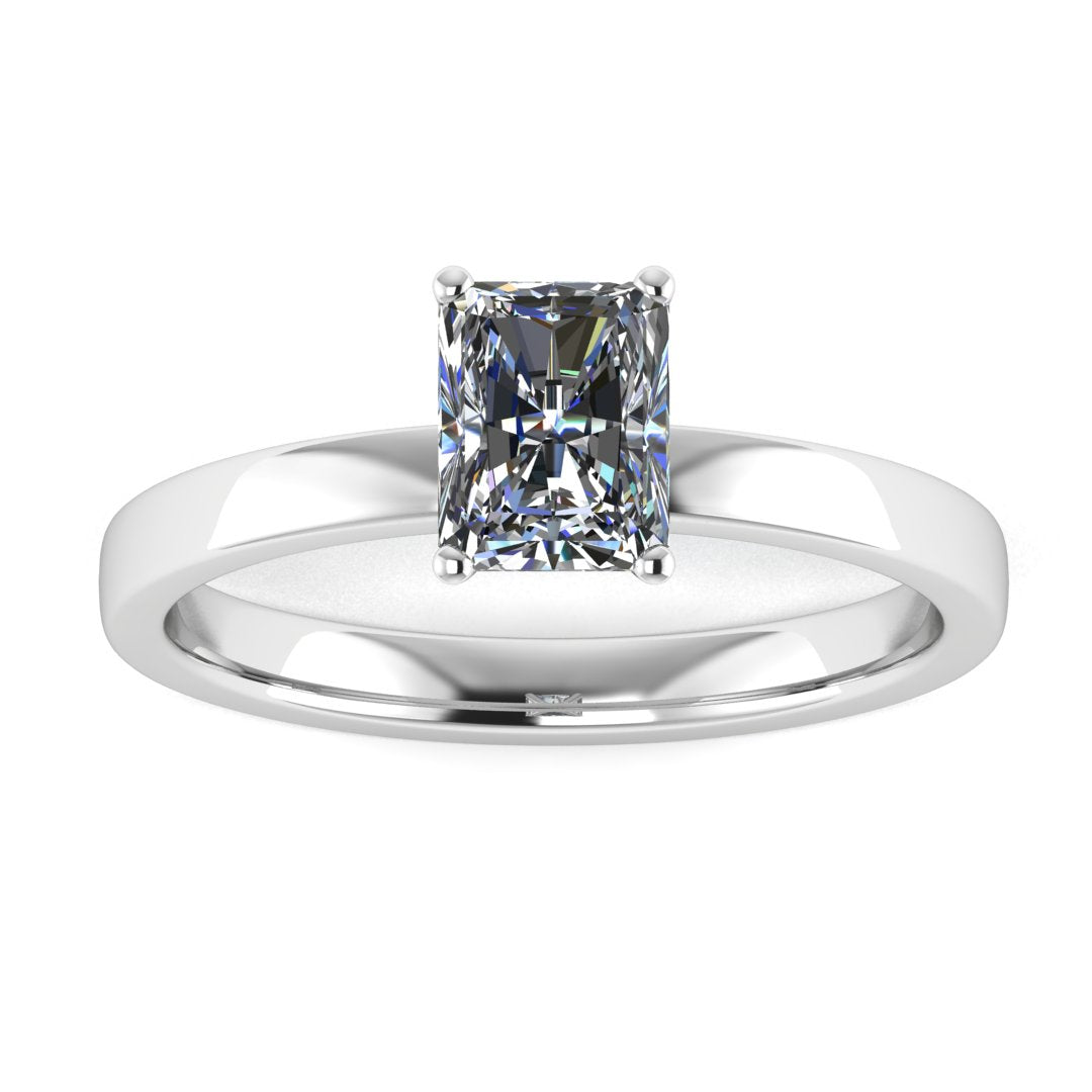 Aurelius Emerald 2 Carat Lab Grown Diamond Ring in 18K White Gold E VS2